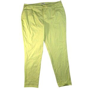 Cato Yellow Mid Rise Slim Ankle Trouser Chino Pants Women's Plus Size 18W